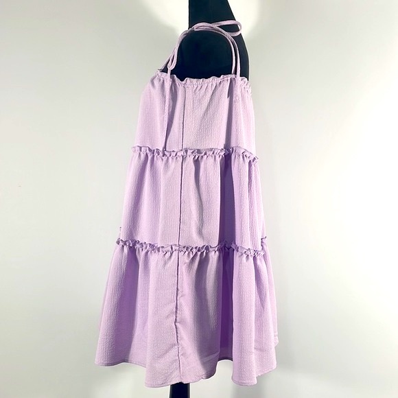 Baby doll, Tiered mini dress, Large, Lilac, purple - Picture 2 of 5